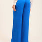 Satin Wide-Leg Pants with Waist Tie