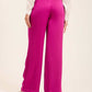 Satin Wide-Leg Pants with Waist Tie