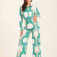 Retro Geometric Wide-Leg Pants