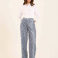 High-Waist Snake-Print Pants with Straight Cut