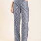 High-Waist Snake-Print Pants with Straight Cut