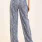 High-Waist Snake-Print Pants with Straight Cut