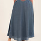 Women Skirt Embroidery Blue