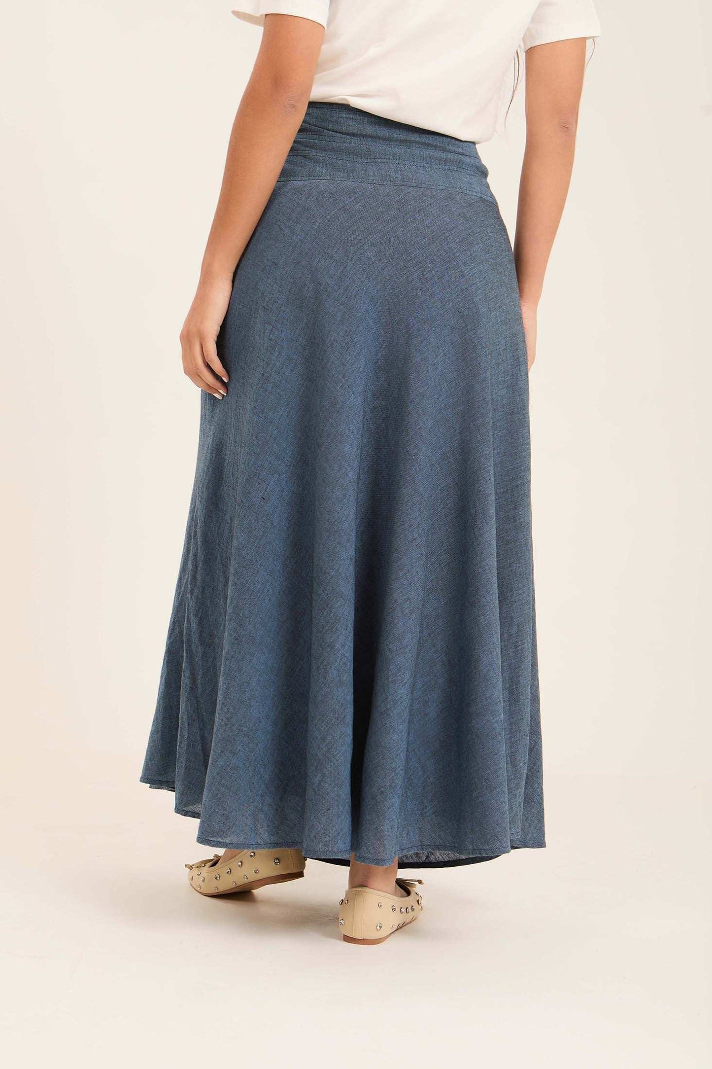 Women Skirt Embroidery Blue