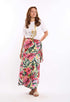 Colorful Tropical Floral Zipped Midi Dress