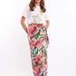 Colorful Tropical Floral Zipped Midi Dress