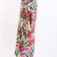 Colorful Tropical Floral Zipped Midi Dress
