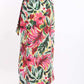 Colorful Tropical Floral Zipped Midi Dress