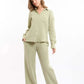 Textured Wide-Leg Pants