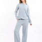 Textured Wide-Leg Pants