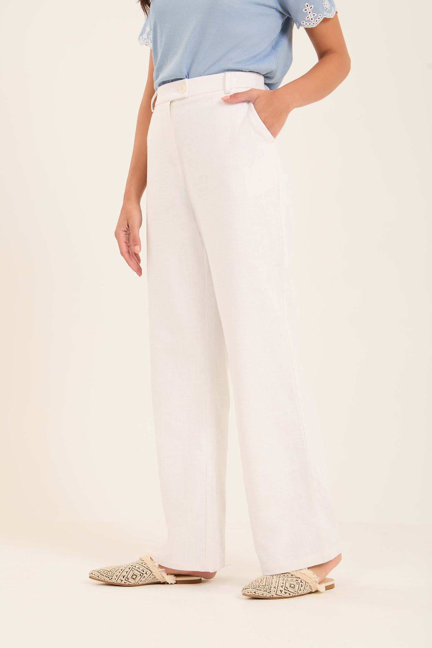 Classic Straight-Leg Linen Pants