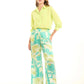 Slip On Elastic Waist Floral Pants