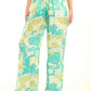 Slip On Elastic Waist Floral Pants