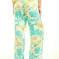 Slip On Elastic Waist Floral Pants
