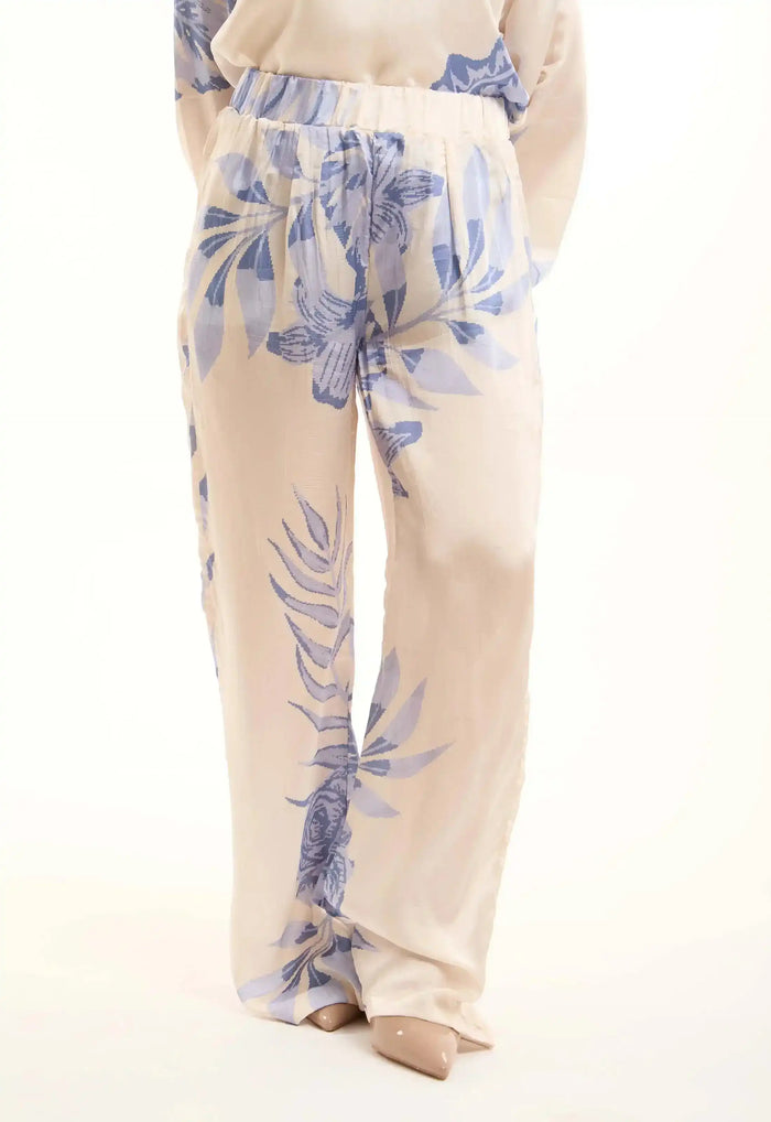Relaxed Floral Straight-Leg Pants