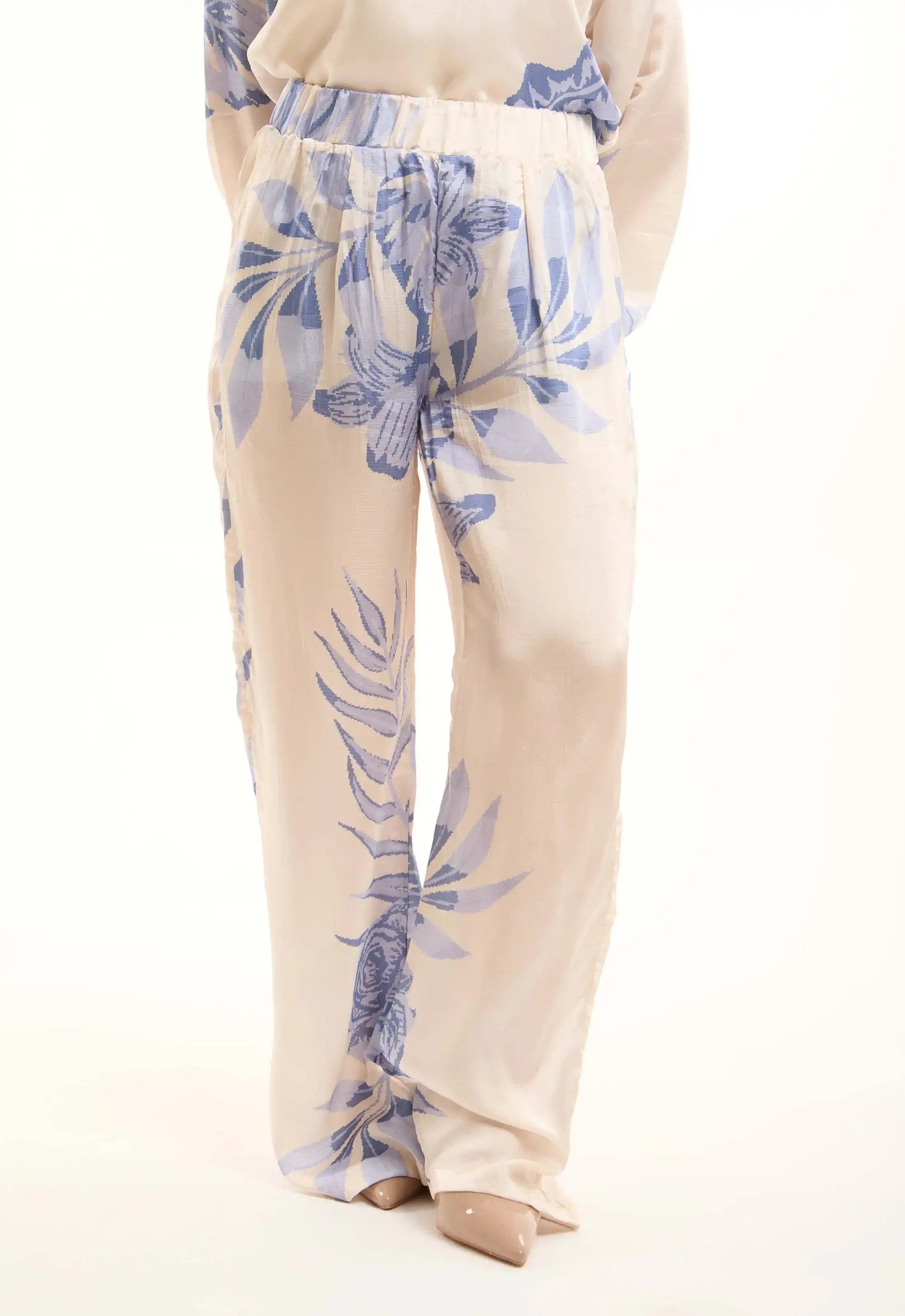 Relaxed Floral Straight-Leg Pants