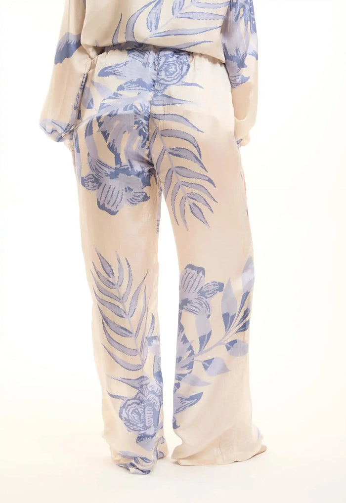 Relaxed Floral Straight-Leg Pants