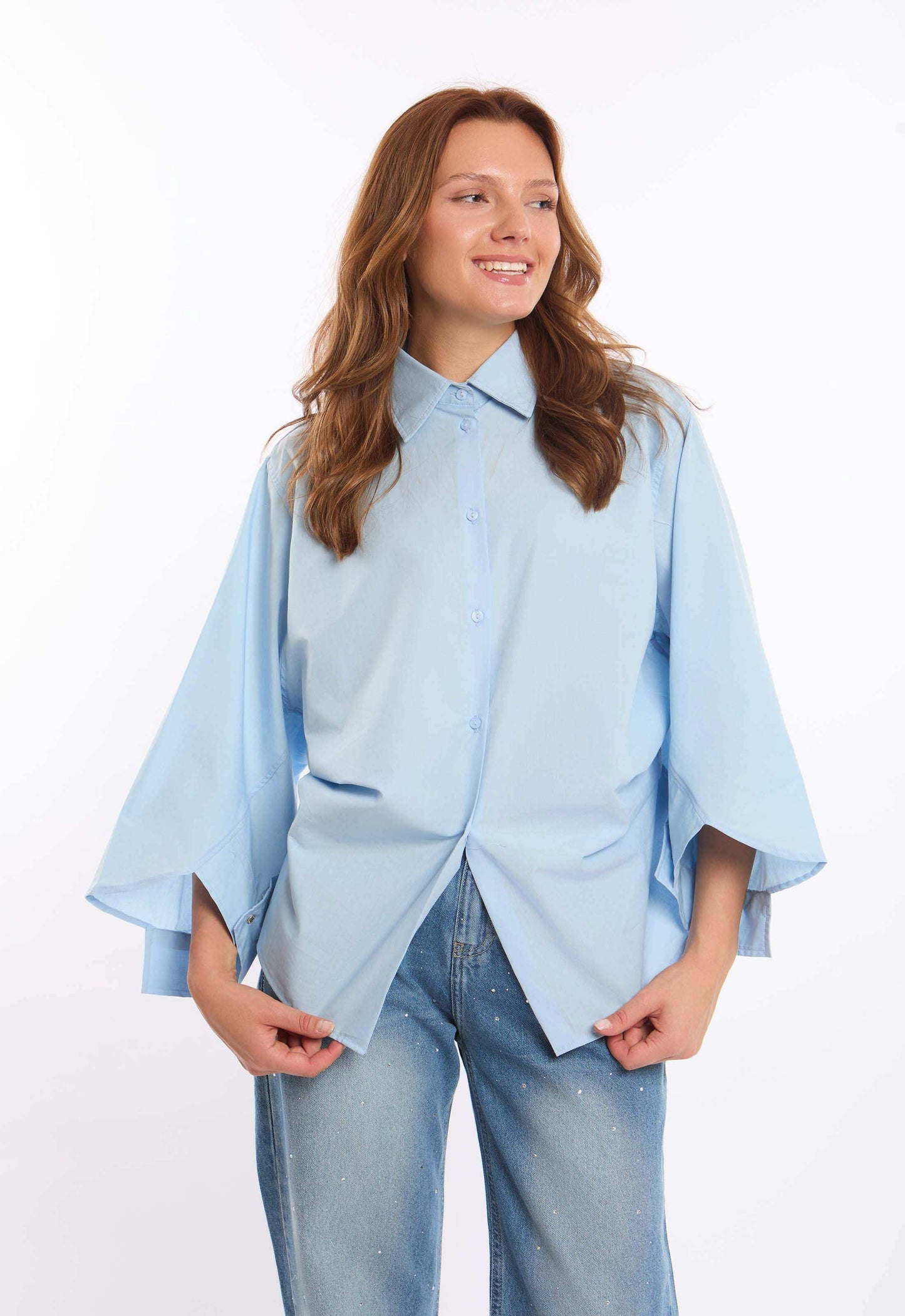 Oversized Shirt with Wide Sleeves