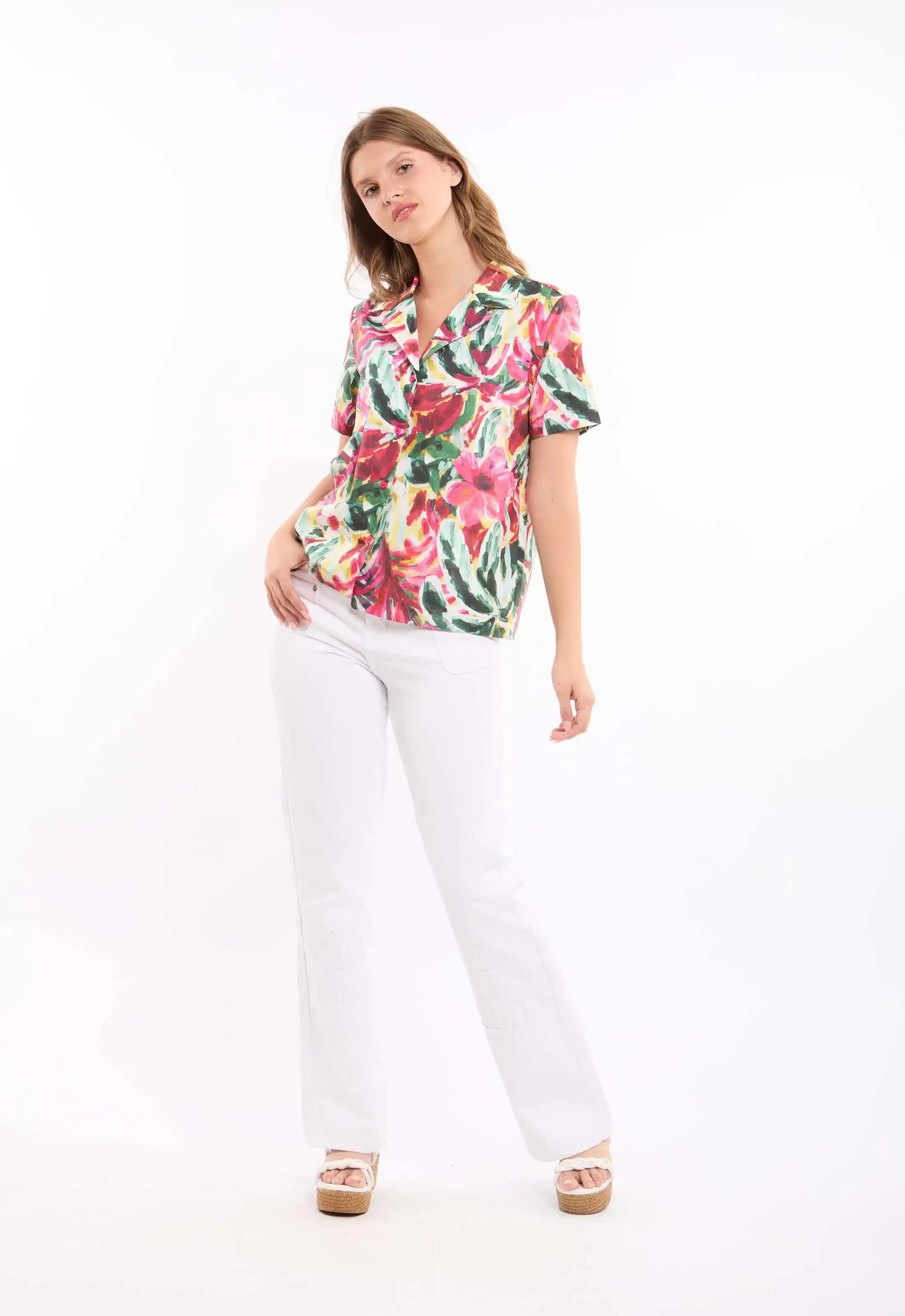 Floral Printed Shirt with Vibrant Design