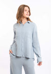 Textured Cotton Shirt with Front Pockets