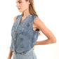 V-Neck Fashionable Casual Denim Vest