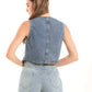 V-Neck Fashionable Casual Denim Vest