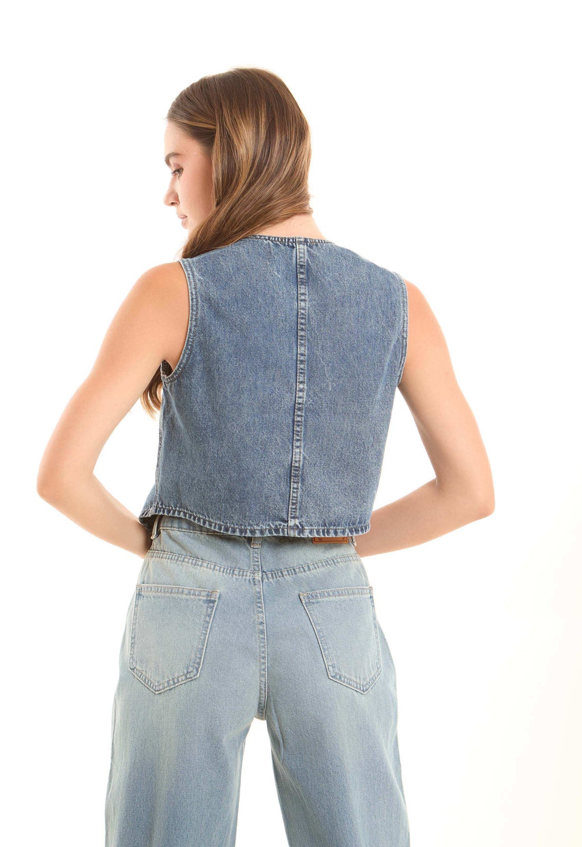 V-Neck Fashionable Casual Denim Vest