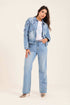 Denim Jacket with Feminine Floral Details