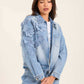 Denim Jacket with Feminine Floral Details