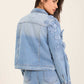 Denim Jacket with Feminine Floral Details