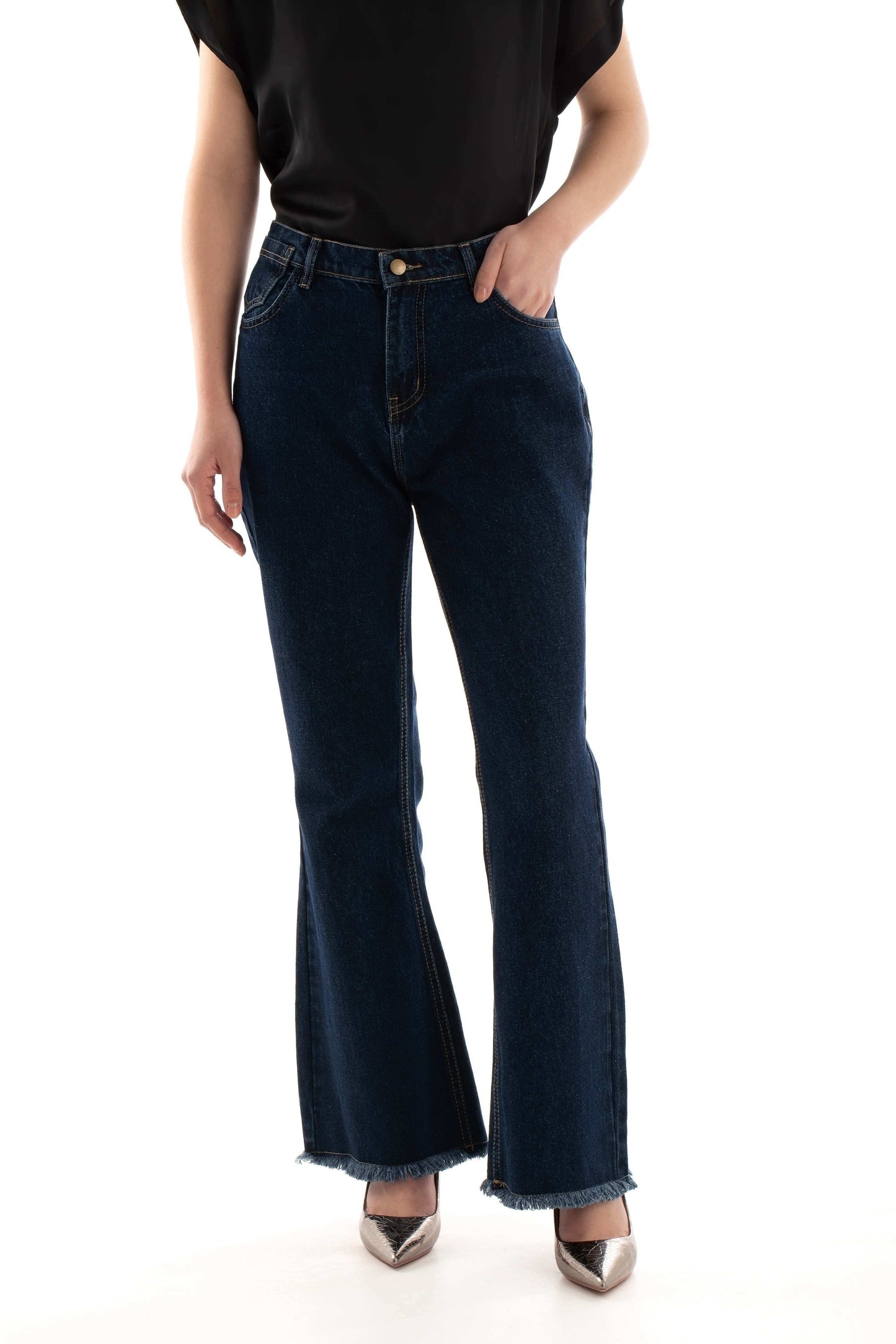 Classic Cotton Denim Bootcut Jeans