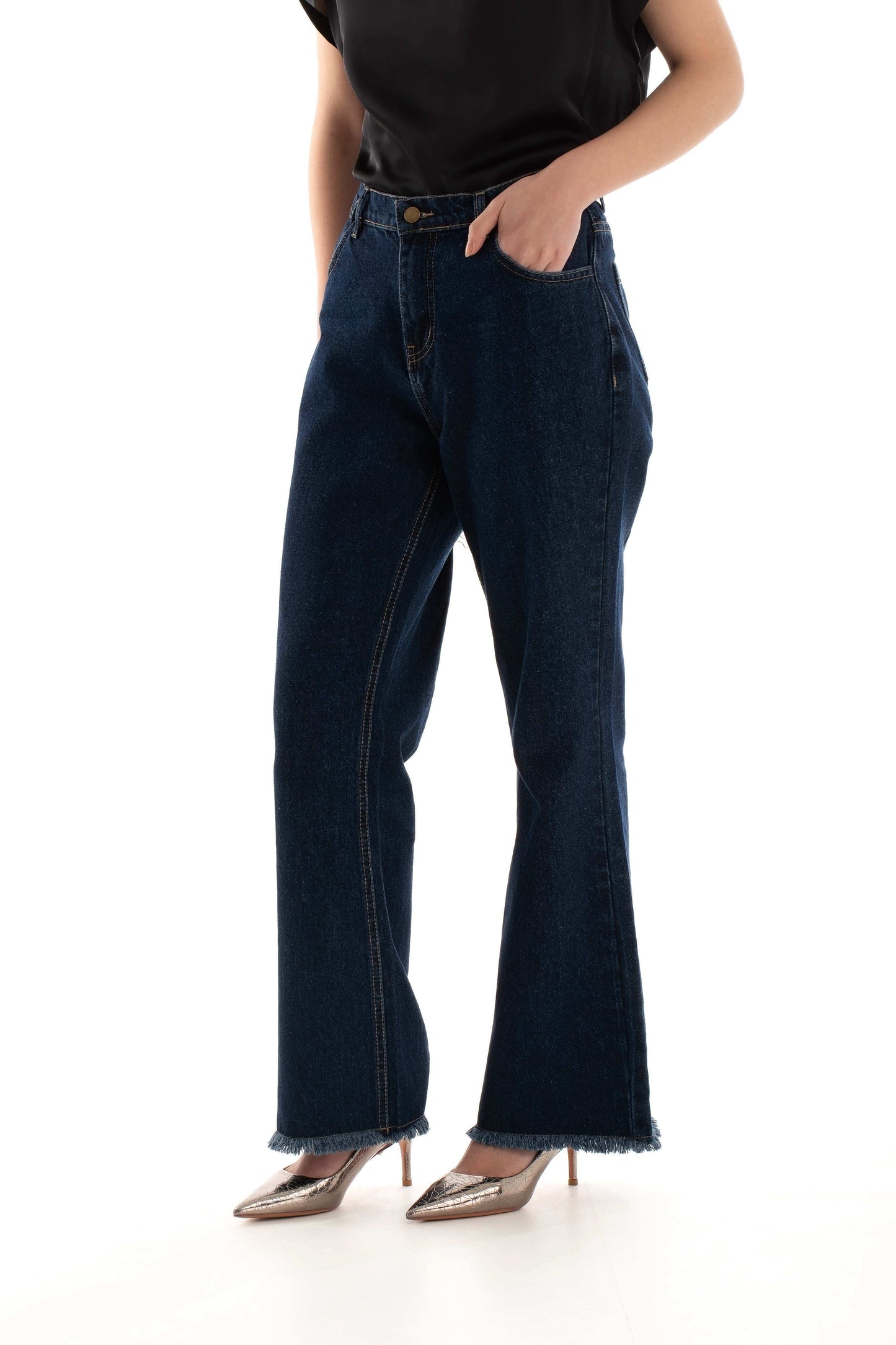 Classic Cotton Denim Bootcut Jeans