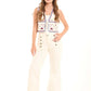 Sailor-Button Straight Pants
