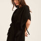 Embroidered Kimono with Waist Tie