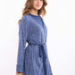 Comfy Viscose Pajama Set with Patterned Robe - 3 Pcs