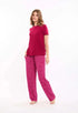 Round Neck Tee with Patterned Pants Pajama Set