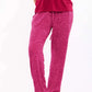 Round Neck Tee with Patterned Pants Pajama Set