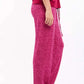 Round Neck Tee with Patterned Pants Pajama Set