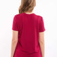 Round Neck Tee with Patterned Pants Pajama Set