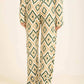 Geometric Pattern Pajama Set with Classic Collar