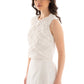 Sleeveless Slip On Top with Stitched Ruffles