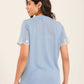 Embroidered Perforated Floral Short Sleeves Tee