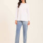 Solid Long Sleeves Tee with Side Drawstrings
