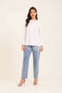 Solid Long Sleeves Tee with Side Drawstrings