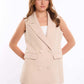 Sleeveless Solid Buttoned Formal Vest