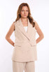 Sleeveless Solid Buttoned Formal Vest