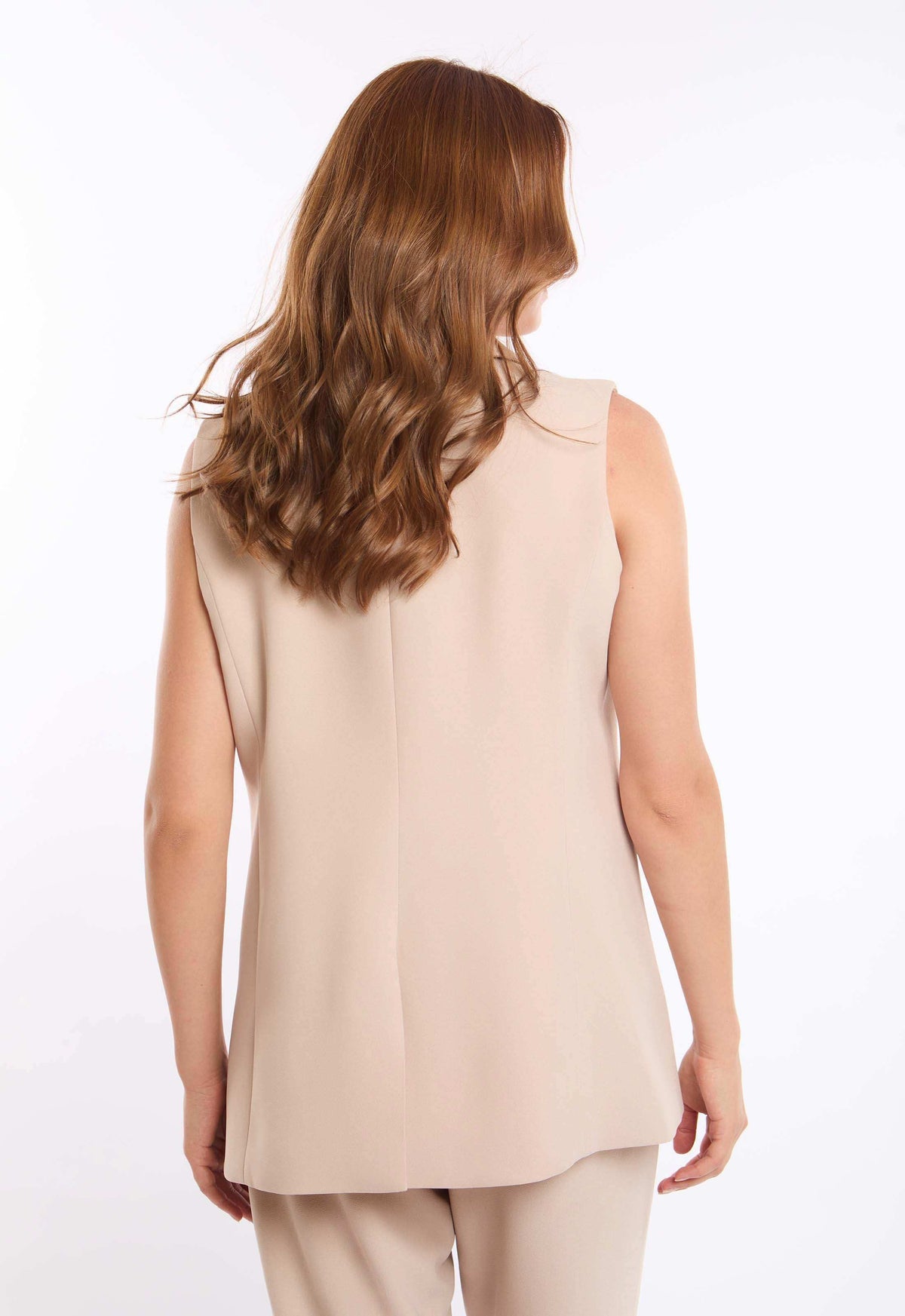 Sleeveless Solid Buttoned Formal Vest