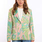 Marble-Print Tailored Blazer