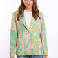 Marble-Print Tailored Blazer