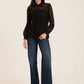 Lace Sheer Button-Down Shirt with Classic Collar